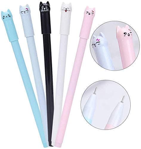 sencoo Girl Cute Pens Kawaii Pen Cute Cat Pen 0.5 mm Gel Pens Black Ball Point Pens for School Office Supplies (12 cat) thumbnail 8