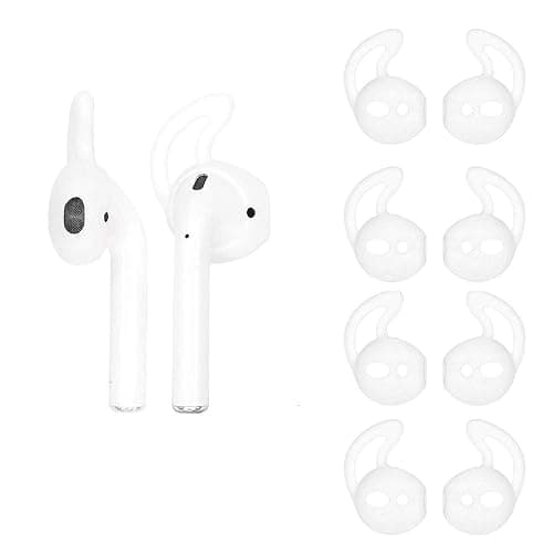 OneCut 5 Pairs Silicone Ear Tips Compatible for AirPods 1&2 - Soft Anti-Slip Sport Earbud Tips, Anti-Drop Ear Hook Gel Headphones Earphones Protective Accessories (Clear) - Image 1