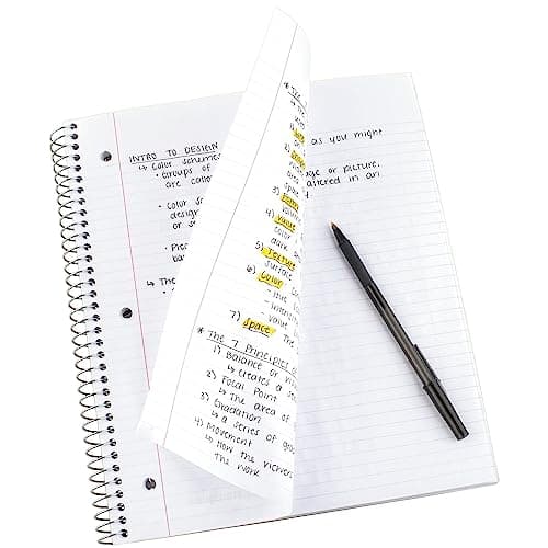 Five Star Spiral Notebook, 5-Subject, College Ruled Paper, 11 inches x 8-1/2 inches, 200 Sheets, White (72460) - White thumbnail 4