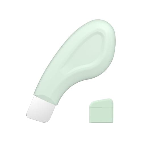 Sookga Blackhead Remover Tool, Stainless Steel Face Scraper for Deep Cleansing, Skin Scrubber Face Spatula with Silicone Cover, Nose Blackhead Remover, Skin Care Tool for Men and Women (Green) - Image 1