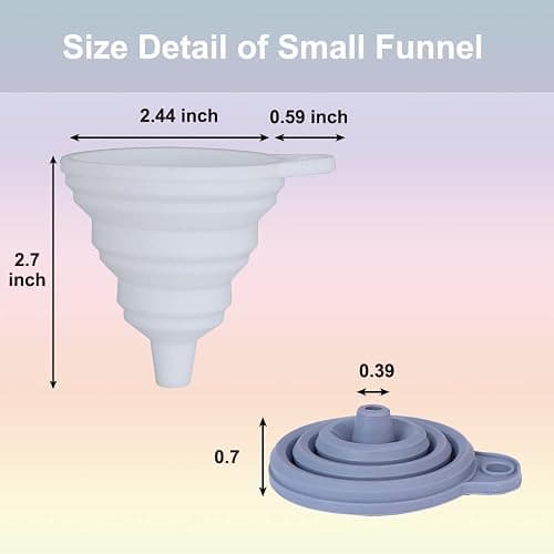 KongNai Silicone Kitchen Funnel Set of 4 | Funnels for Kitchen Use, Food Grade Silicone Funnel，Ccollapsible Funnel Different Size Large and Small thumbnail 3