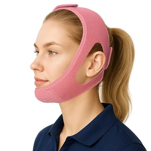 Pidoti Chin Strap CPAP Users, Comfortable CPAP Chin Strap Jaw Support to Keep Mouth Closed Positioning Nasal Breathing for Men and Women Who Breathe Through The Mouth During Sleep (Pink, S-M) - Image 1