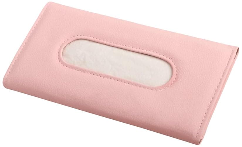 Car Tissue Holder, Sun Visor Napkin Holder, Backseat Napkin Case, Premium Tissues Box, Vehicle Interior Accessories Universal for Car SUV Pickup Truck (Pink) - Pink thumbnail 4