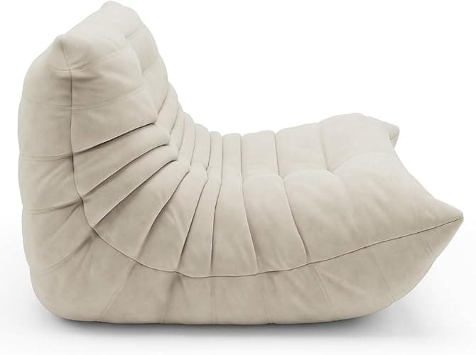 OTDMEL High-end Quality Fireside Togo Chair, Single Suede Togo Couch Sofa, Soft Floor Chaise Lounge Sofa, 1 Seat Lazy Bean Bag Chairs for Living Room Bedroom Salon Office, Non-Compression thumbnail 5