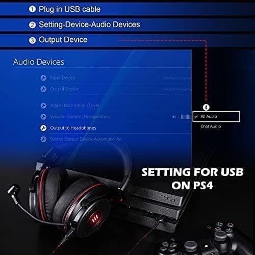 EKSA E900Pro Gaming Headset for PC PS5 PS4, Wired Headphones with Detachable Noise Cancelling Mic, 7.1 Surround Sound, USB&3.5mm Cable, LED Light, Over-Ear USB Gaming Headphones for Xbox One (Black) thumbnail 10