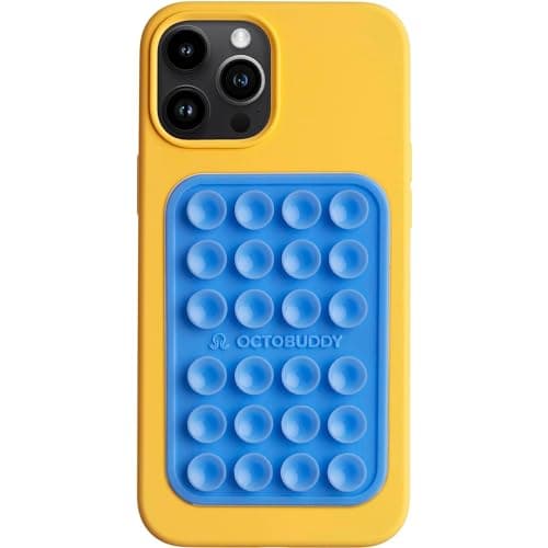 OCTOBUDDY Classic - Silicone Suction Phone Case Adhesive Mount - Hands-Free, Strong Grip Holder for Selfies & Videos - iPhone & Android Compatible - 2.25″ x 3.25″, Baby Blue Jay thumbnail 2