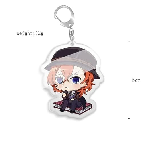 DJMANMENGG Bsd Keychain Anime Bungou Chuuya Nakahara Dazai Keychain Acrylic 10pcs thumbnail 2