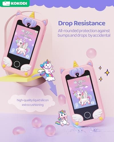 KOKODI Kids Smart Phone, Touchscreen HD Dual Camera Cell Phone for Kids, Christmas Birthday Gifts Dinosaur Child Play Phone for Girls 3-10, Travel Toy Preschool Learning Education Toy thumbnail 5