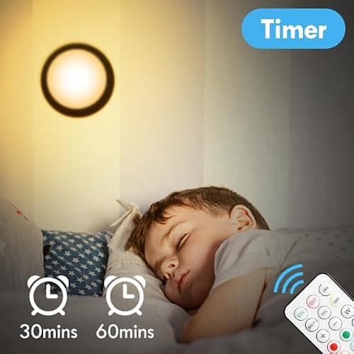BLS LED Puck Lights with Remote Control, Wireless Under Cabinet & Closet Lighting, RGB 13 Color Changing Lights with Dimmer, Timer & AA Battery Operated, Push, Touch, Stick on for Night, Black, 6 Pack thumbnail 7