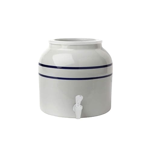New Wave Enviro Porcelain Water Dispenser, Classic Blue Stripe - Image 1