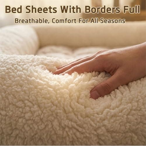 Bed Sheet with Padded Borders –Sherpa Fitted Sheet with Raised Edges for Secure Sleep, Soft Nest-Like Enclosure, Non-Slip Deep Pocket, Breathable & Machine Washable,Full: 75" x 54" x 14" thumbnail 4