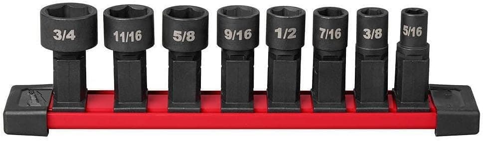 BEbexi Suitable for Milwaukee 49-16-1640 Box Ratchet Socket SAE Set - 8 PC, Black - Image 1