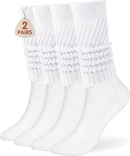 Buauty Slouch Socks for Women, Soft Extra Long Chunky Scrunch Knee High Sock Winter Knit Slouchy Socks leg warmmers - Image 1