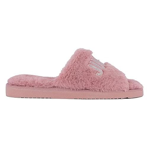 Juicy Couture Women's Faux Fur Slide Sandal Slippers, Open Toe, Comfortable Indoor Outdoor House Shoes thumbnail 2