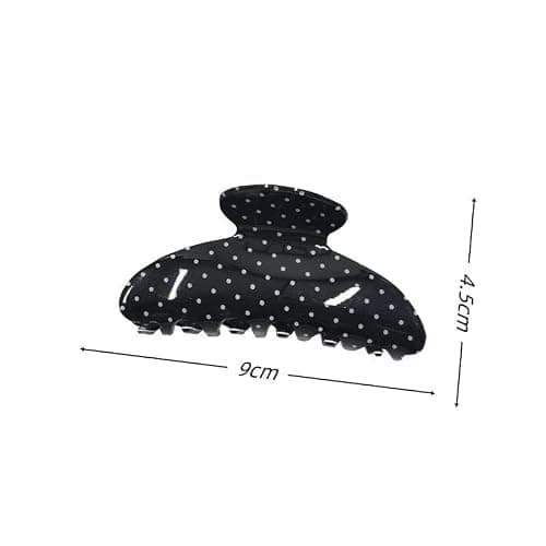 2PCS Large Shark Claw Clips French Sweet Wave Point Hair Clips Black White Hair Clips Back Of The Head Claw Clip Elegant Hair Accessories for Thick Thin Hair for Women's Commuting Daily School Stuff thumbnail 6