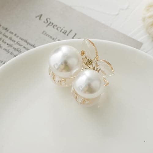 Mehayi 4 PCS Large Pearl Hair Claw Clips for Women Girls, Hair Barrette Clamps for Thick Thin Hair, Fashion Hair Accessories Headwear Styling Tools for Party Wedding thumbnail 7