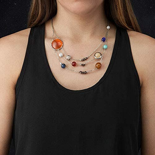 ThinkGeek Solar Orbit Necklace Original: Brass Plated 21" Total Chain Length thumbnail 2