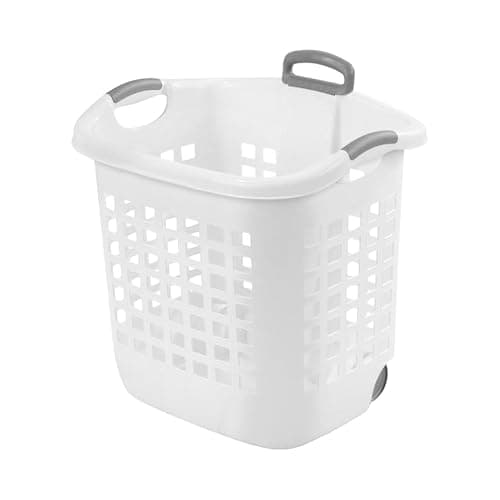 Sterilite 1.75 Bushel Ultra™ Wheeled Laundry Basket Plastic, White, (Pack of 1) - Image 1