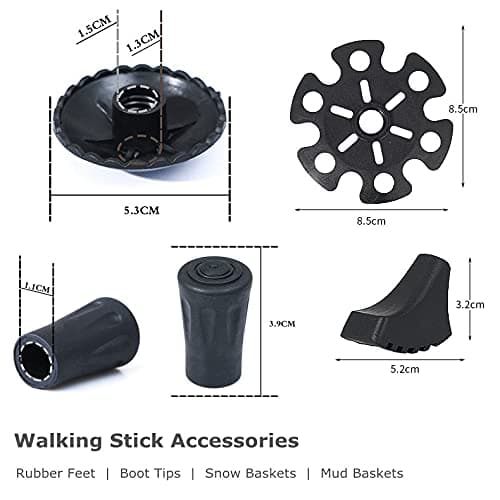 Walking Stick Tips Rubber 4pcs Trekking Pole Tips Replacement- Rubber Feet for Hiking Poles, Walking Sticks, Trekking Poles | Rubber Tip for Walking Sticks Hiking Trekking Poles Boot Tips Rubber Feet thumbnail 2