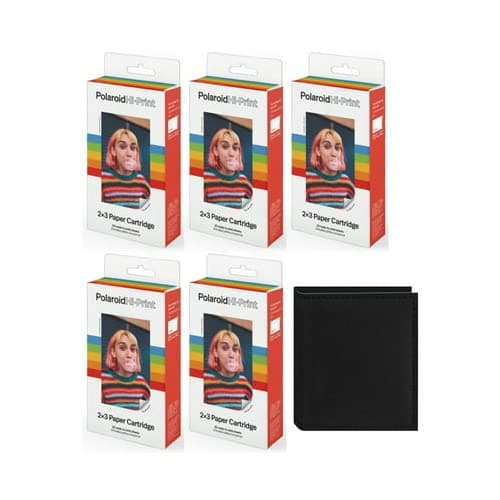 Polaroid Originals Hi-Print 2x3-Inch 20 Sheets Paper Cartridge (5-Pack) Bundle with IS-40 instax Album (6 Items) F - Image 1
