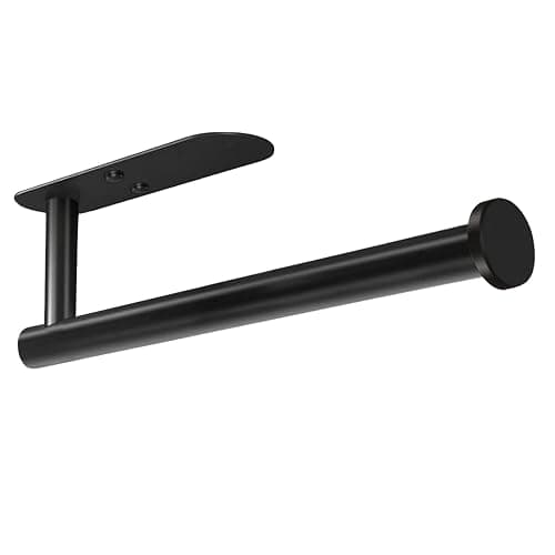 HUFEEOH Adhesive Paper Towel Holder Under Cabinet Wall Mount for Kitchen Paper Towel, Stainless Steel Paper Towel Roll Rack for Bathroom Towel (13inch, Black) thumbnail 2