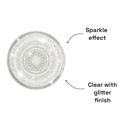 PopSockets Translucent Phone Grip with Expanding Kickstand, PopSockets for Phone, Adhesive Grip, Translucent PopGrip - Clear Glitter Silver thumbnail 4