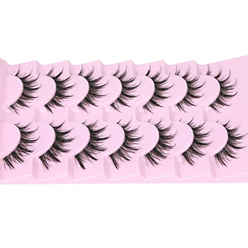 Manga Lashes Natural Look Anime Lashes Cosplay False Eyelashes with Clear Band 3D Wispy Eyelashes Asian Japanese Korean Style Manhua Lashes Look Like Individual Clusters Pack by EYDEVRO - Clear Band thumbnail 5