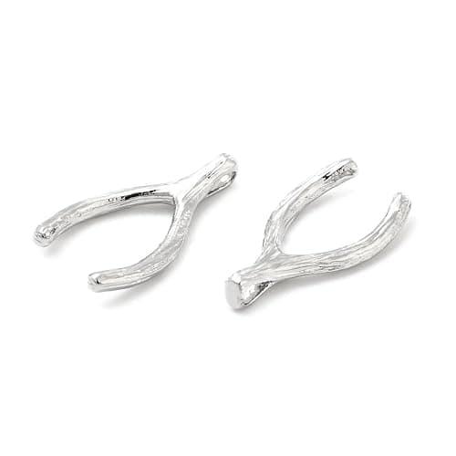 DanLingJewelry 20Pcs Brass Good Luck Wishbone Charms Silver Color Wish Bone Charms for DIY Jewelry Necklaces Bracelets Earrings Making thumbnail 2