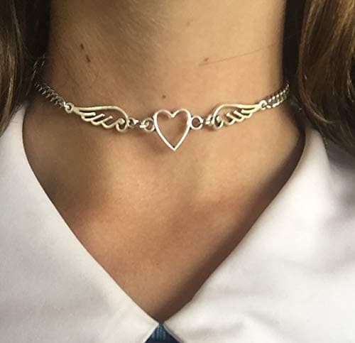 Angel heart wing necklace unisex thumbnail 3
