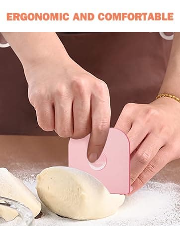 Pan Scraper, 5 Pcs Pot Scraper Plastic, Pot Scraper Non Scratch for Cast Iron, Pot and Pan Cleaning, Sturdy Scraper Kitchen Tool, Pink thumbnail 7