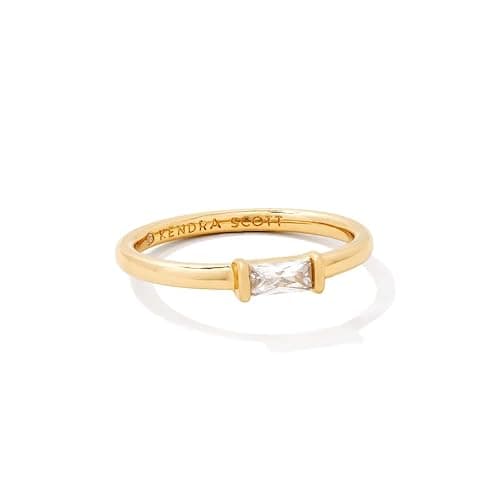 Kendra Scott Juliette Band Ring in White Crystal, Fashion Jewelry for Women - Image 1