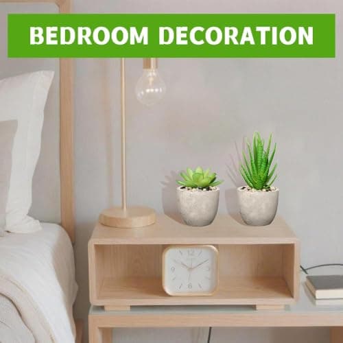 Artificial Plants Indoors in Pots, 4 Set Small Fake Plants, Plastic Eucalyptus, Rosemary, Mini Succulents Faux Plant for Office Desk Decor, Bedroom, Bathroom, Kitchen, Home Decoration. thumbnail 8