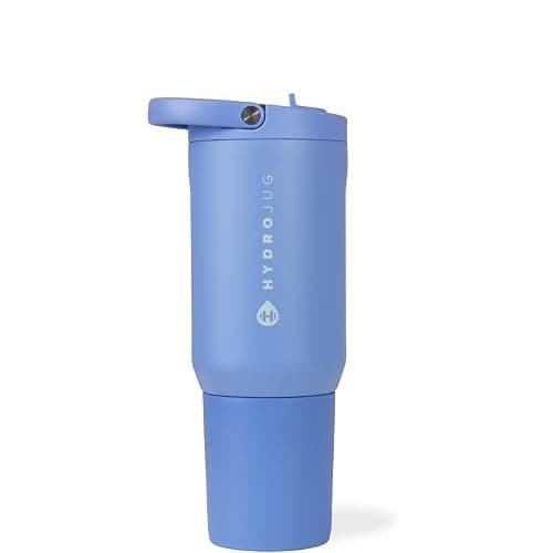 HydroJug Sport - Stainless Steel Tumbler with Straw, Vacuum Insulated, 20oz Leakproof Water Bottle, Ergonomic Design, Reusable, Dishwasher Safe, Rubber Base, Durable for Gym or Outdoors, Light Blue - Image 1