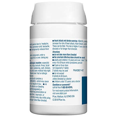 Advil Pain Reliever and Fever Reducer, Pain Relief Medicine with Ibuprofen 200mg for Headache, Backache, Menstrual Pain and Joint Pain Relief - 100 Coated Tablets thumbnail 18