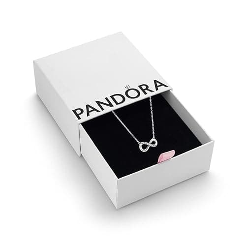Pandora Moments Women's Sterling Silver Sparkling Infinity Collier Pendant Necklace, 50cm - Image 1