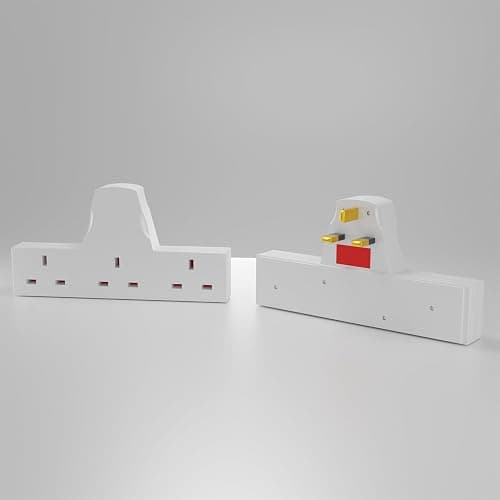 3 Way Plug Adapter UK Switched Socket- Multi Plug Extension 13A Wall Socket Surge Protector Power Extender Travel Adapter For Home, Office, Kitchen- White thumbnail 5