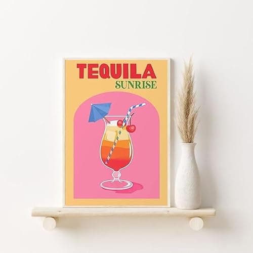 6 Pack Retro Cocktail Paint by Numbers Kit for Adults Beginner,Vintage Easy Paint by Number on Canvas,Acrylic oil watercolor Painting kit Arts and Crafts for Bar Party Room Wall Decor (8x12 inch) thumbnail 5