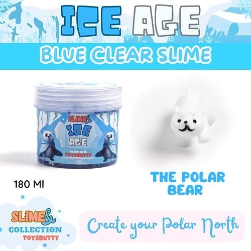 FINOCLAY 2 Pack Cloud Slime Kit for Kids,Soft Clear Slime with 8 DIY Accessories, Ice Age Theme Sensory Putty Toy, Premade Slime Making Kit, Fun Birthday Easter Party Favors for Girls & Boys thumbnail 5
