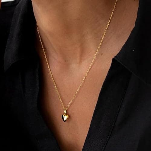 zvcofun Heart Necklace - Dainty 14K Gold Necklaces for Women Trendy Small Heart Pendant Simple Choker Neckace Gold Jewelry for Women Gifts thumbnail 4