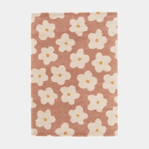 Decoweb Tapis Fleurs maximalistes - Apolline - Rose - 120 x 170 cm - Image 1
