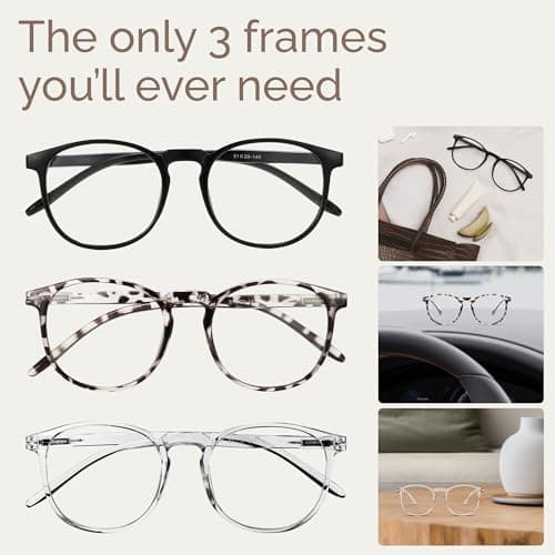 IBOANN Blue Light Blocking Glasses Women/Men, Round Fashion Retro Frame, Vintage Fake Eyeglasses with Clear Lens thumbnail 7