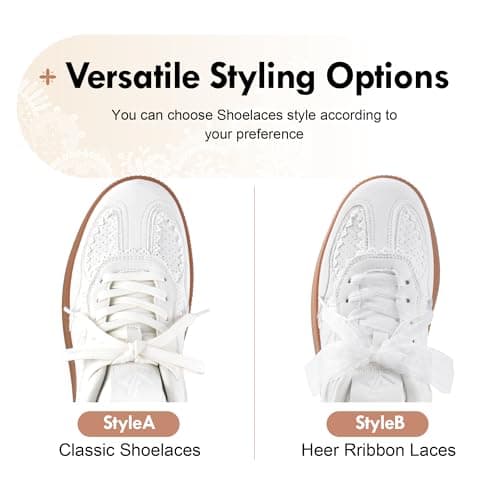 JACKSHIBO Women's Ribbon Lace-Up Fashion Sneakers Arch Support Gum Sole Tennis Walking Shoes with Memory Foam thumbnail 4