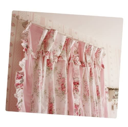 DIAIDI Korean Style Elegant Pink Rose Printed Cotton Curtains for Bedroom Eco-Friendly Floral Farmhouse Window Drapes for Living Room (78" W*94" H/Panel, 2 Panels) thumbnail 6