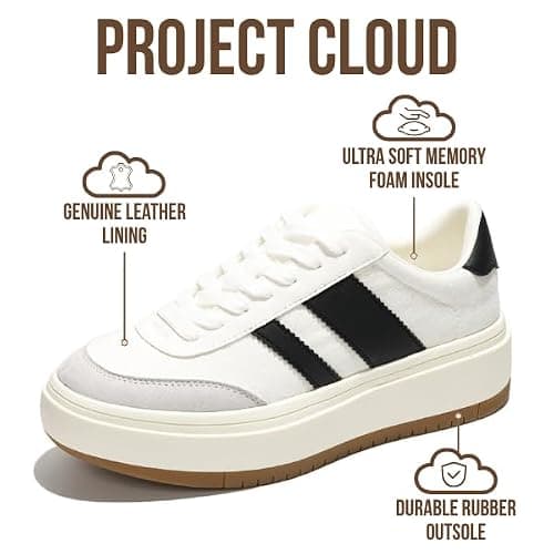 Project Cloud Platform Sneakers for Women - Lightweight Memory Foam Insole Womens Sneakers - Non-Slip Fashion Sneakers for Women Footwear - Women's Fashion Platform Shoes (Nita) thumbnail 3