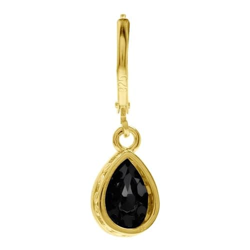 Silvershake 10X7mm Pear Shape Birthstone Gemstones White Gold Plated or Yellow Gold Plated 925 Sterling Silver Heart Victorian Style Drop Dangle Leverback Earrings Jewelry for Women thumbnail 5
