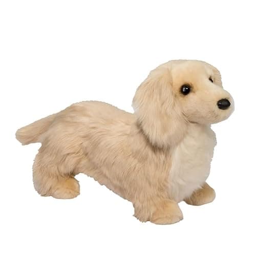 Douglas Haisley Golden Dachshund Plush Stuffed Animal, 10 Inch Soft Realistic Wiener Dog Toy – Cute Long Hair Doxie Puppy Plush for Kids, Gifts & Collectors - Image 1