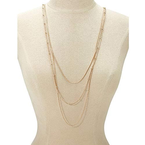 COLORFUL BLING Multilayer Choker Long Chain Tassel Pendant Necklace for Women Beads Necklace Long Bar Charm Chain Jewelry thumbnail 2