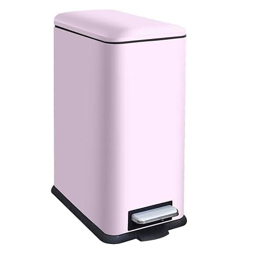 JM ·YIPENG Kitchen Bin 30L, Kitchen Pedal Bin with Soft Close Lid,30L Slim Bins with Removable Inner Bucket, Stainless Steel Bin for Kitchen,Bathroom,Bedroom and Office,Pink - Image 1