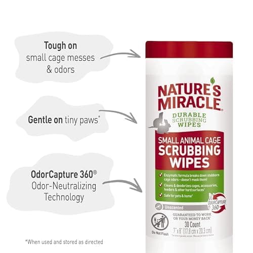 Nature’s Miracle Small Animal Cage Scrubbing Wipes 30Ct thumbnail 6