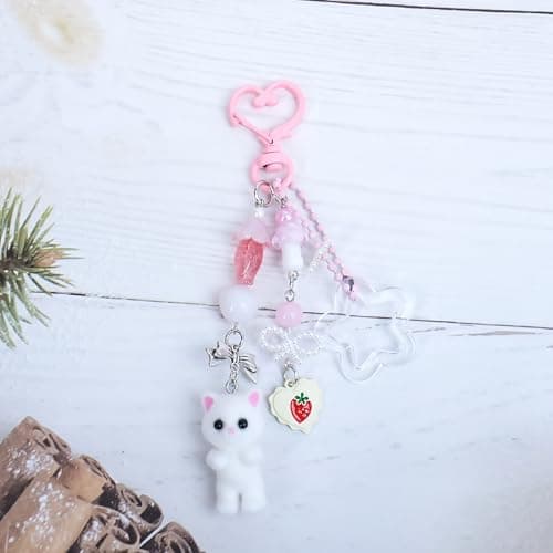 Ruittos 4PCS Cute Phone Charms Aesthetic Y2K Cell Phone Charms Strap Pink Strawberry Butterfly Star Charm Y2K Accessories for iPhone Bag Keychain Airpods Camera Pendants Decor (Style 7, 2) thumbnail 4